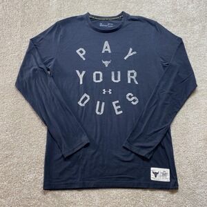 Under Armour Project Rock Shirt Mens Small Black Long Sleeve‎ Pay Your Dues